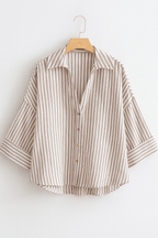 Liravelle | Camicia Donna a Righe Larga con Colletto