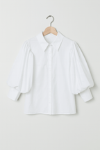 Strivelle | Camicia da donna a righe con maniche a sbuffo e colletto