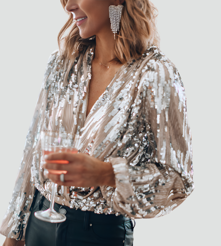 Elanora | Blusa Elegante da Donna per Sera con Paillettes