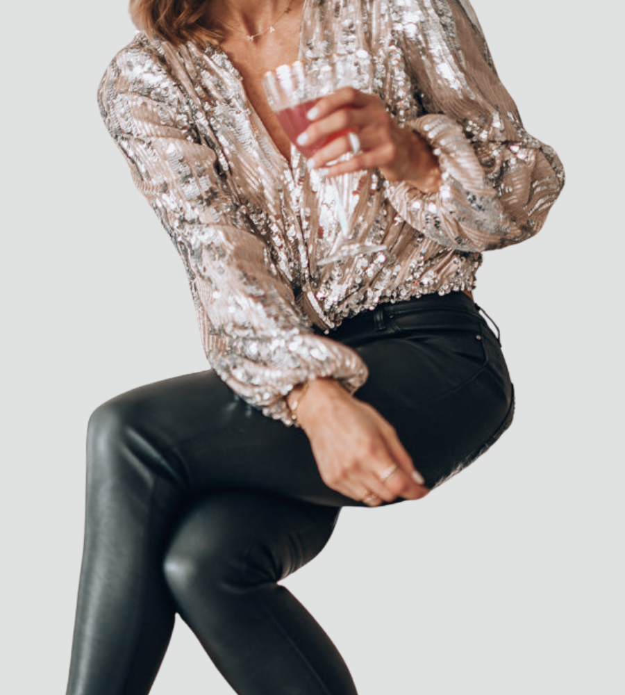 Elanora | Blusa Elegante da Donna per Sera con Paillettes