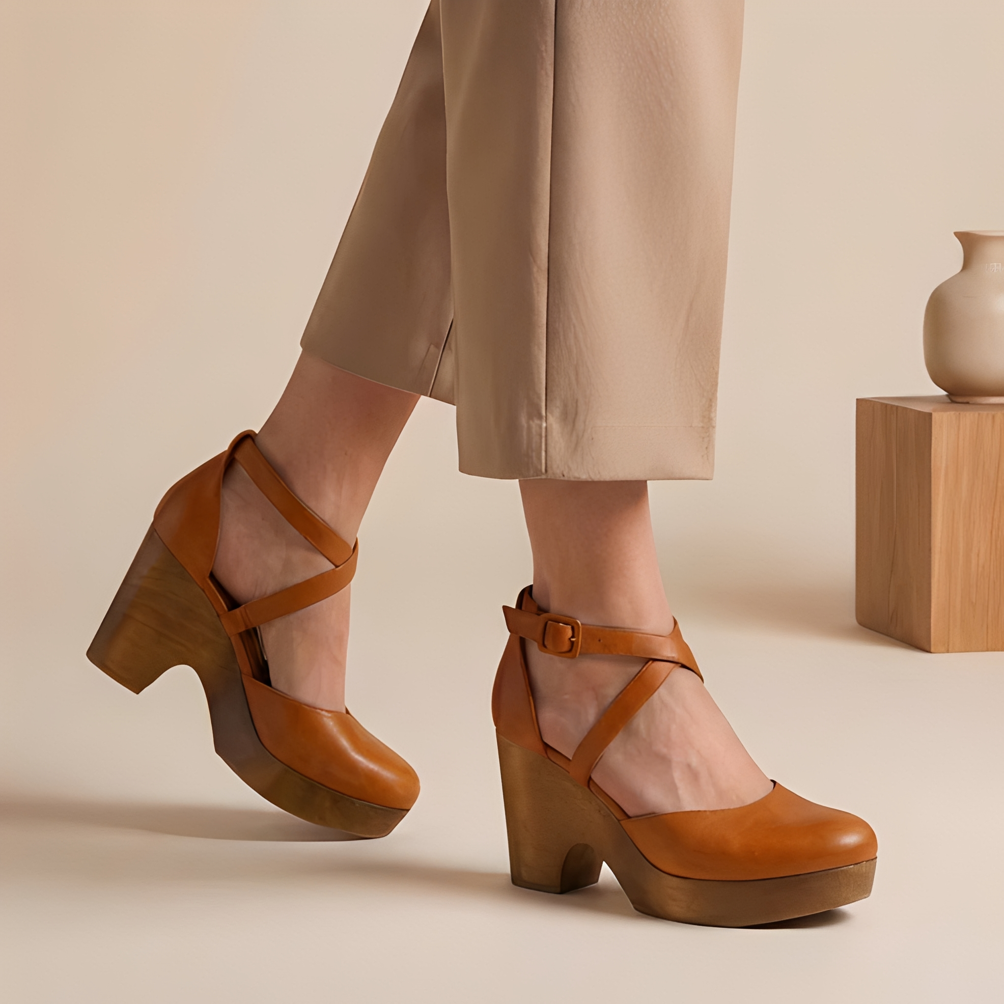 Vantelle | Women's Elegant Platform Sandals with Strap