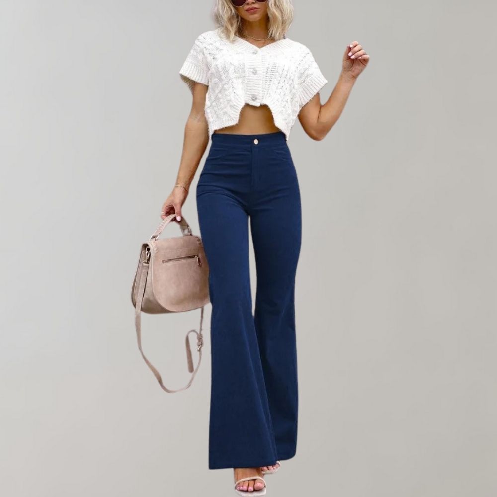 Clothing | Women's Corduroy Flared High-Waisted Pants
