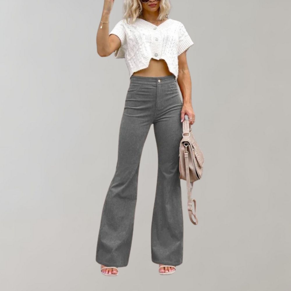 Clothing | Women's Corduroy Flared High-Waisted Pants