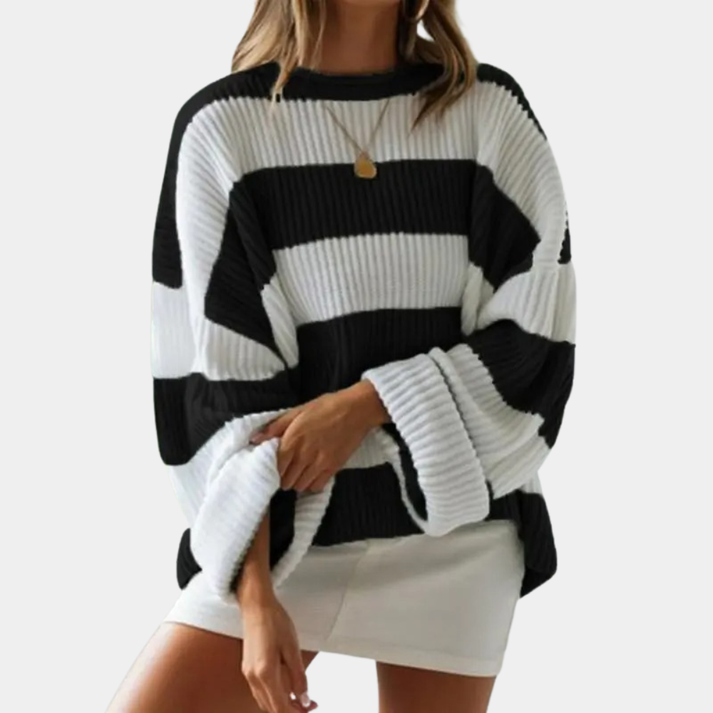 Strivelle | Maglione Oversize Donna a Righe in Maglia, Modello