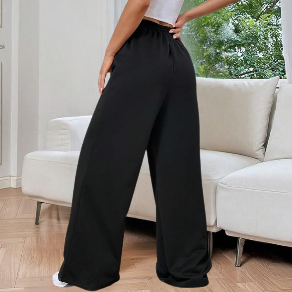 Velmira | Pantaloni Donna Larghi con Pieghe e Vita a V Casual
