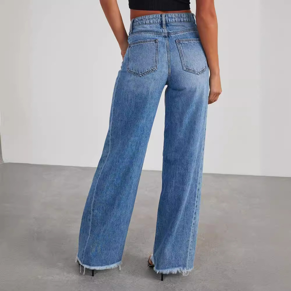 Chunim | Jeans Donna a Gamba Larga Vita Alta