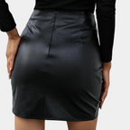 Waleria | Gonna Mini Donna in Ecopelle Arricciata per la Sera
