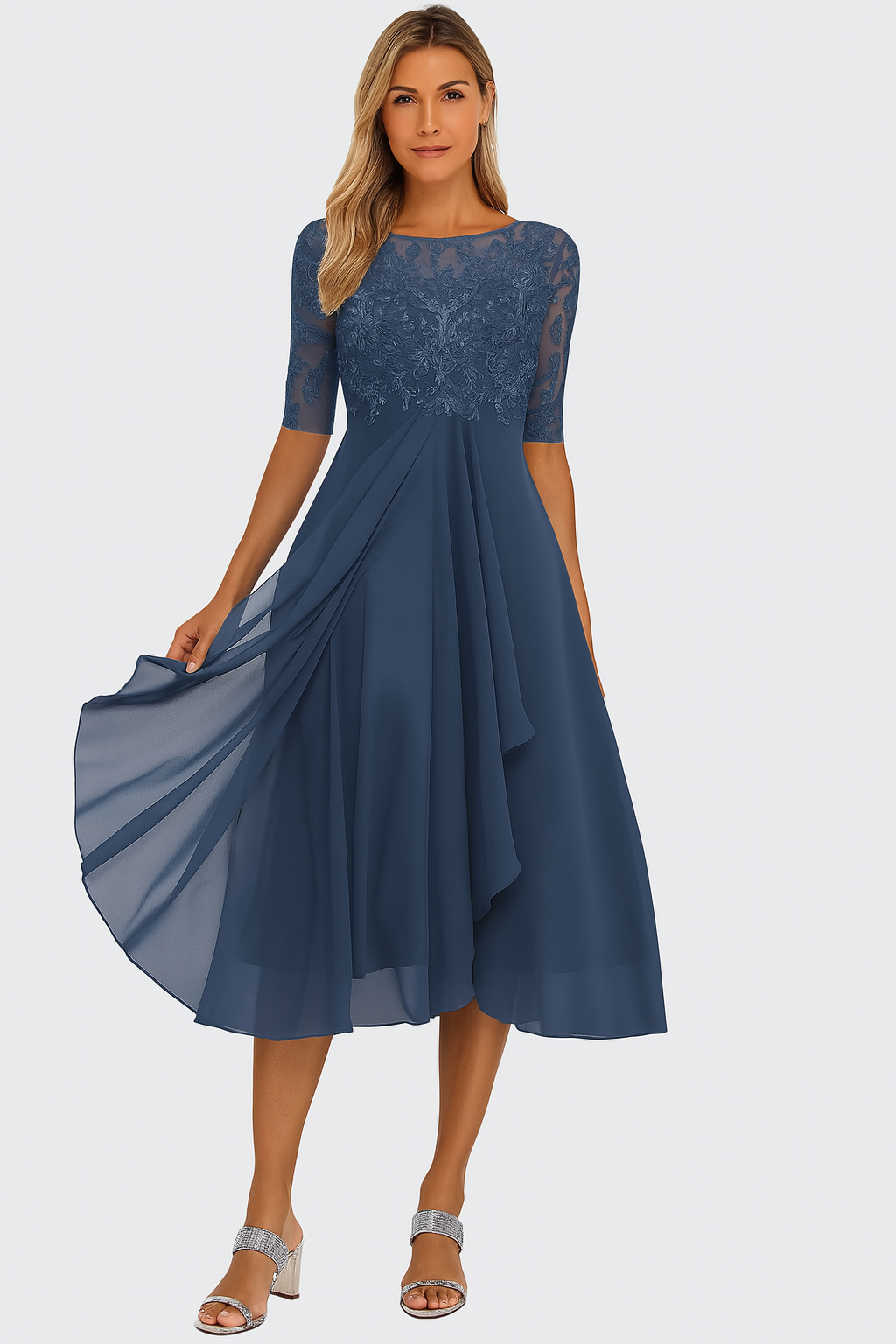 Aurélie | Elegancka Koronkowa Sukienka Midi