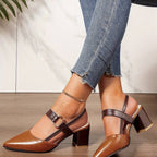 Marcjanna | Sandali slingback da donna con tacco a blocco
