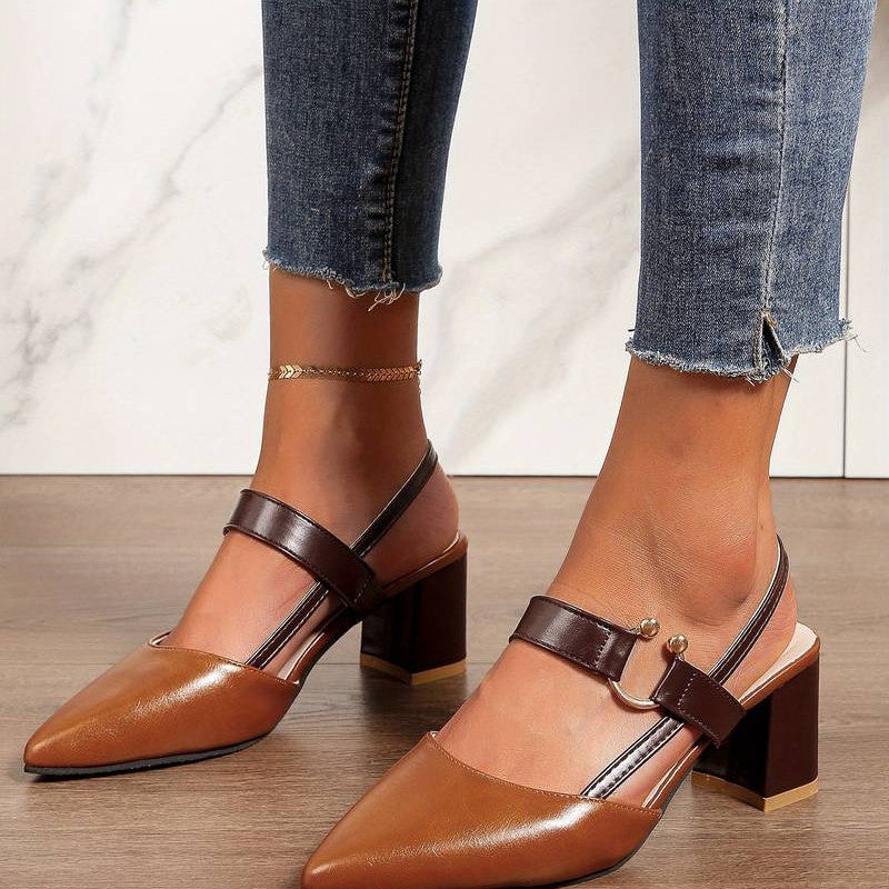 Marcjanna | Sandali slingback da donna con tacco a blocco