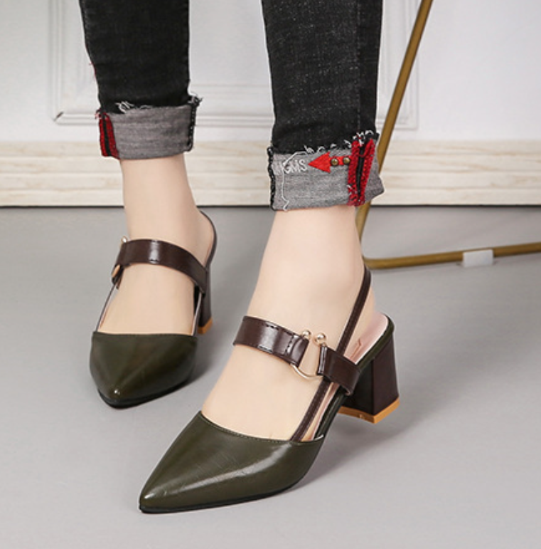 Marcjanna | Sandali slingback da donna con tacco a blocco