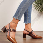 Marcjanna | Sandali slingback da donna con tacco a blocco