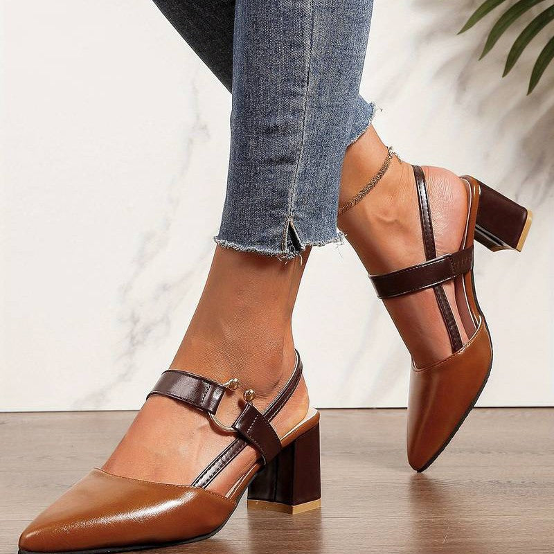 Marcjanna | Sandali slingback da donna con tacco a blocco