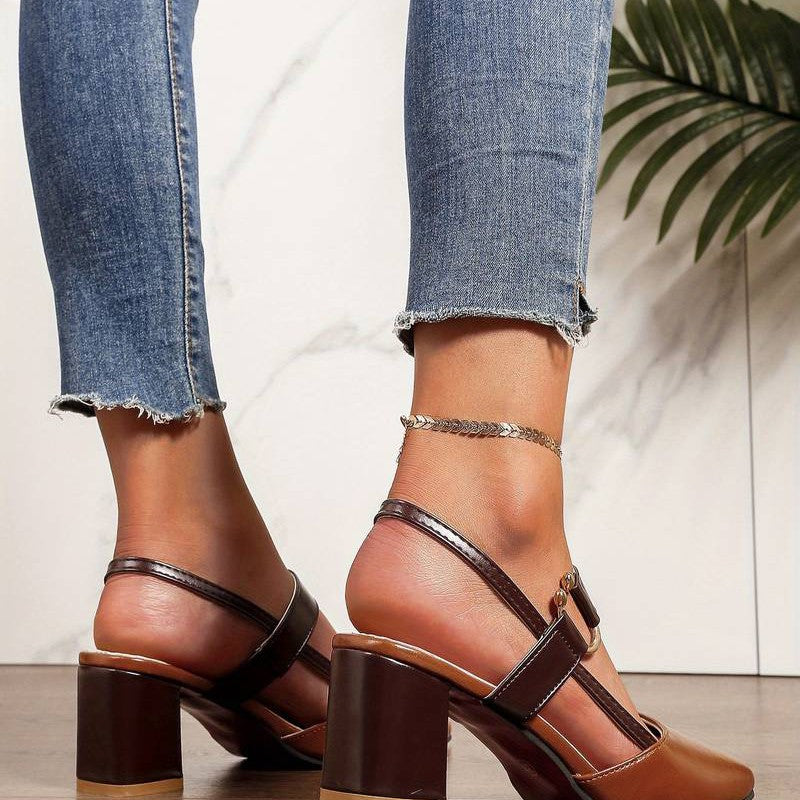 Marcjanna | Sandali slingback da donna con tacco a blocco