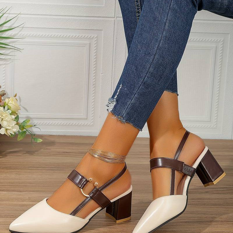 Marcjanna | Sandali slingback da donna con tacco a blocco