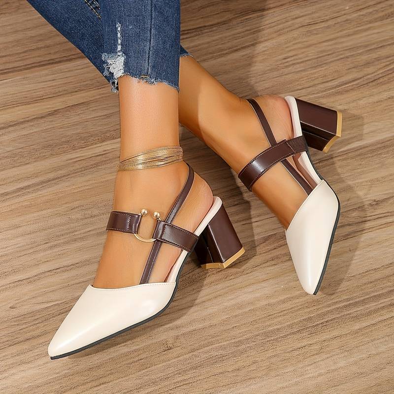 Marcjanna | Sandali slingback da donna con tacco a blocco