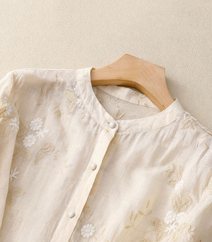 Lorina | Blusa Estiva Elegante da Donna Ricamata Leggera