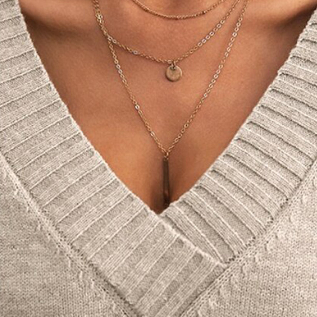 Mochara | Maglione Donna in Maglia con Scollo a V e Taglio Largo