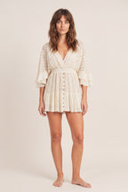 Élodie | Airy Mini Dress with Lace and Buttons