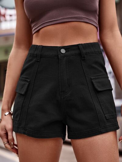 Karielle | Shorts cargo jeans da donna a vita alta