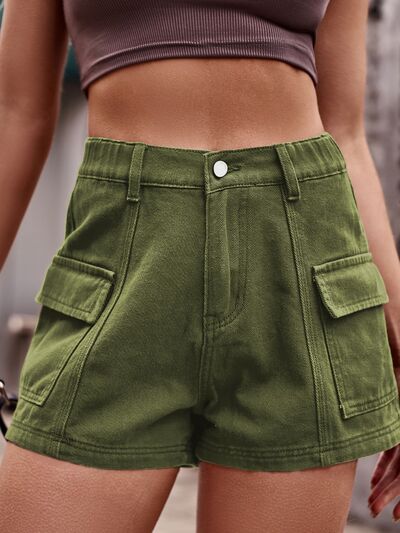 Karielle | Shorts cargo jeans da donna a vita alta