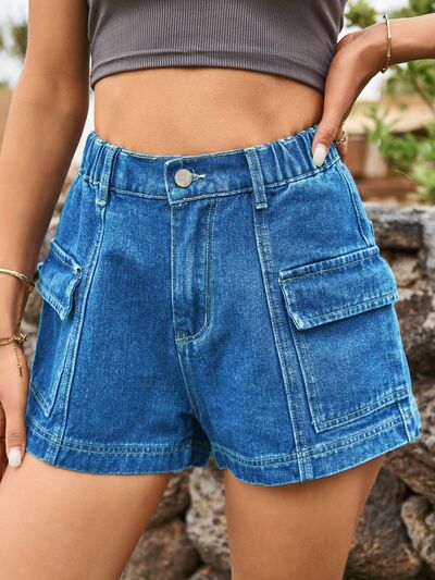Karielle | Shorts cargo jeans da donna a vita alta