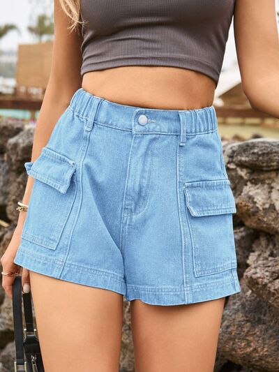 Karielle | Shorts cargo jeans da donna a vita alta