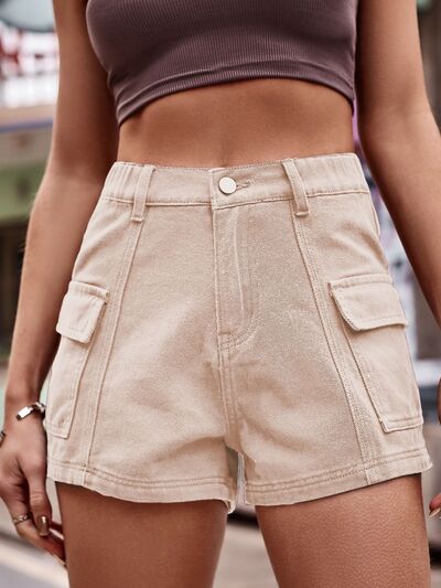 Karielle | Shorts cargo jeans da donna a vita alta