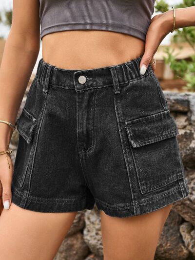 Karielle | Shorts cargo jeans da donna a vita alta