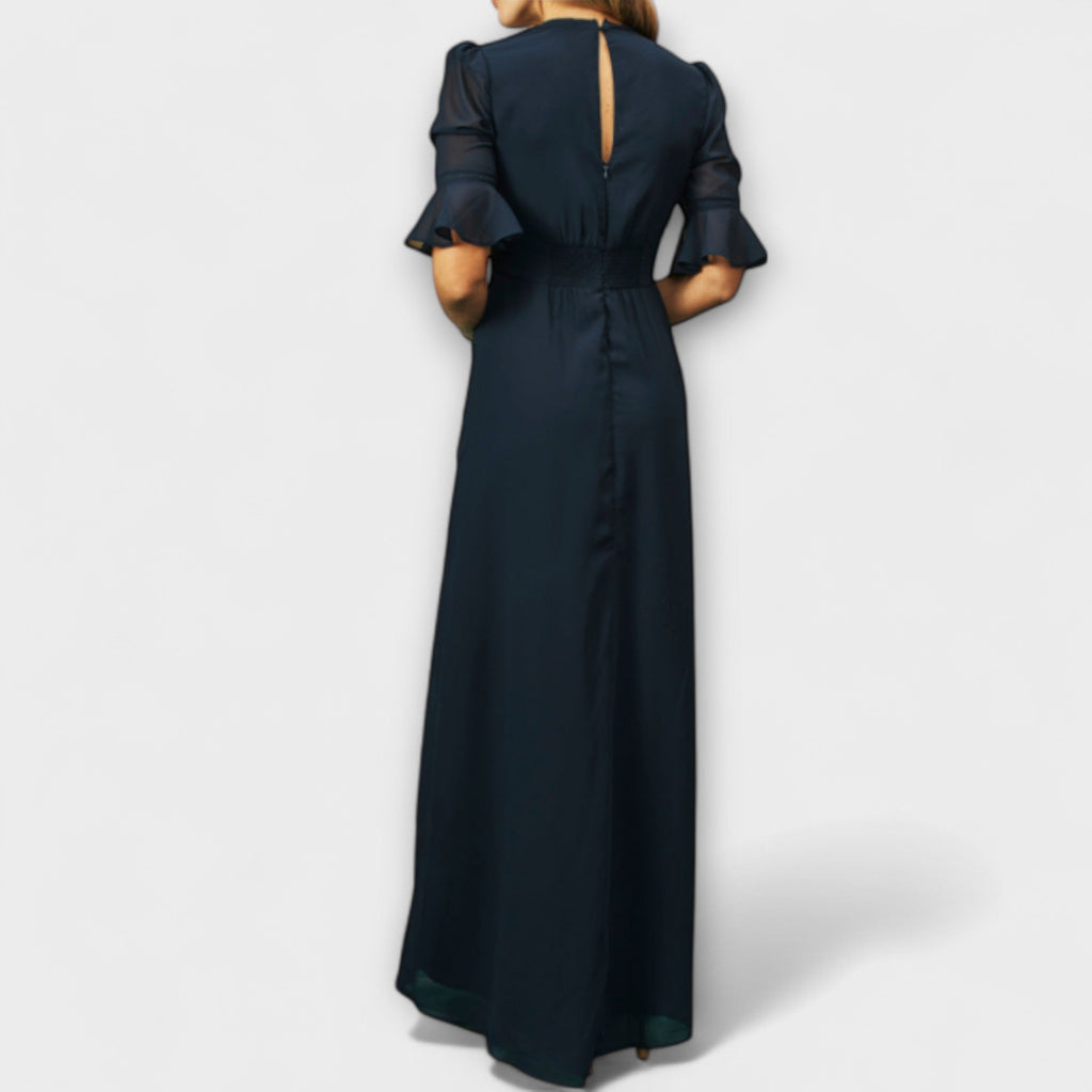 Lunaria | Abito Maxi Casual da Donna con Ricamo Floreale e Spacco