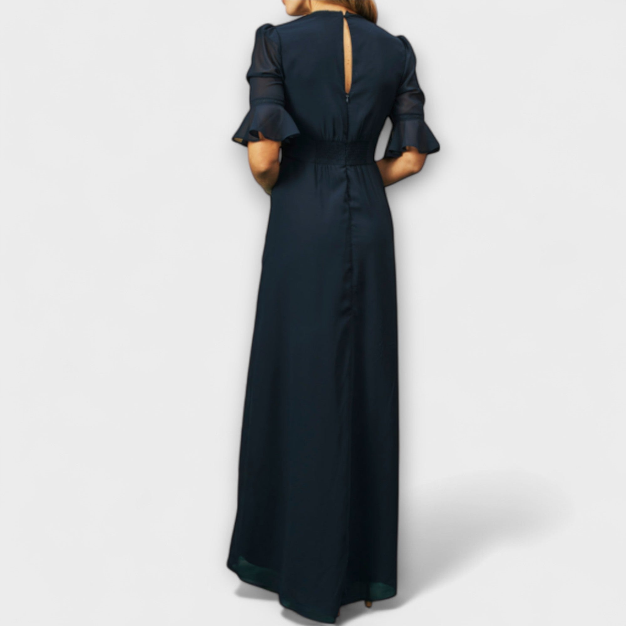 Lunaria | Abito Maxi Casual da Donna con Ricamo Floreale e Spacco