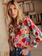 Ravienne | Camicetta Elegante da Donna a Fiori con Maniche Lunghe Casual