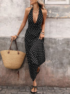 Luvienna | Abito Estivo Maxi Donna a Pois con Laccio al Collo
