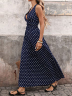 Luvienna | Abito Estivo Maxi Donna a Pois con Laccio al Collo