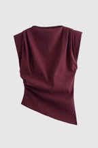 Mirelva | Top Elegante Donna Drappeggiato Senza Maniche Attillato