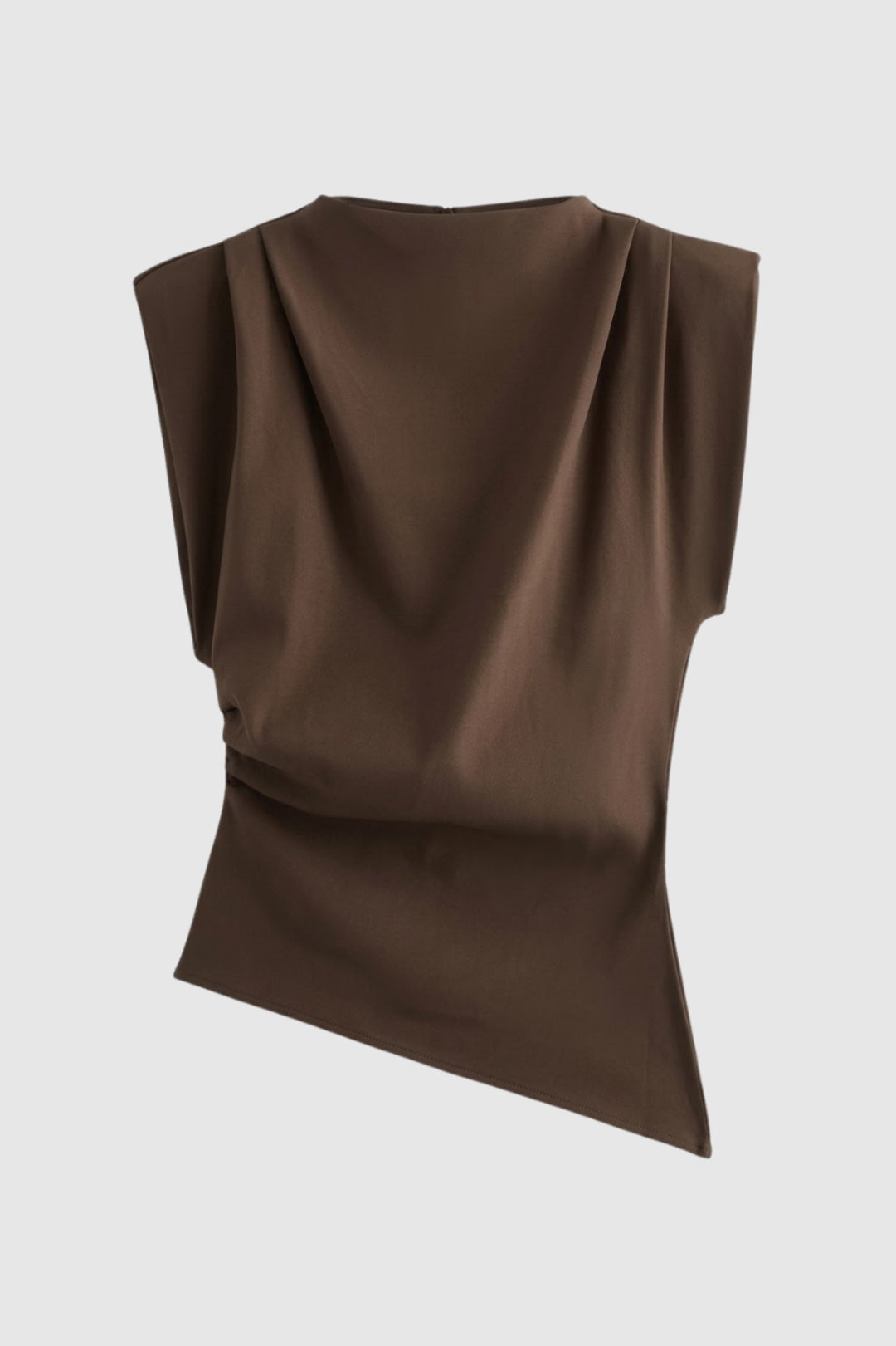 Mirelva | Women's Elegant Draped Sleeveless Fitted Top