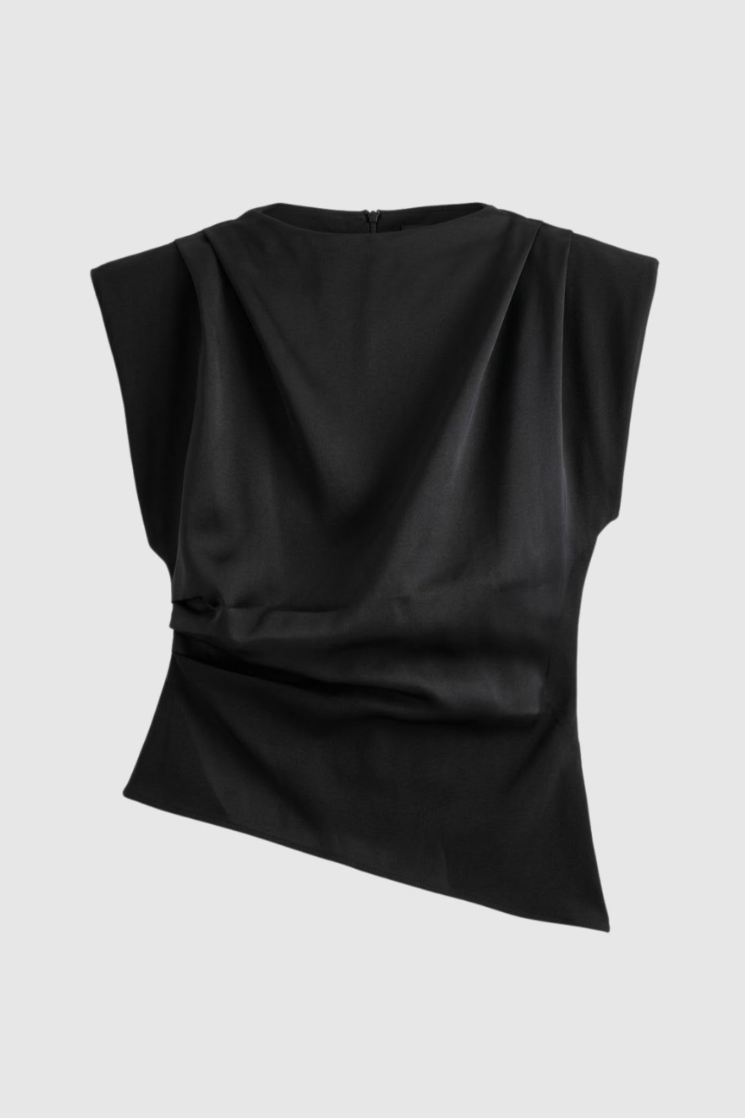 Mirelva | Women's Elegant Draped Sleeveless Fitted Top