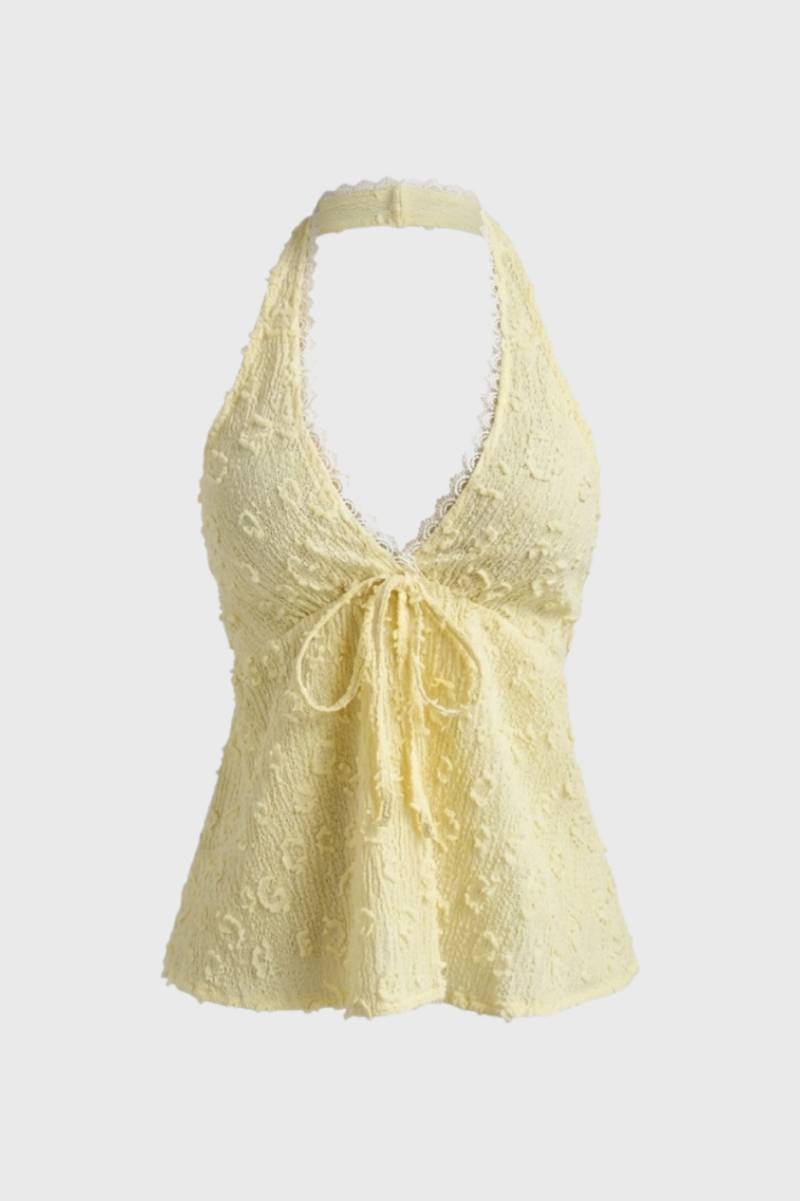 Klaudia | Top Estivo Donna Halter con Scollo a V e Laccio