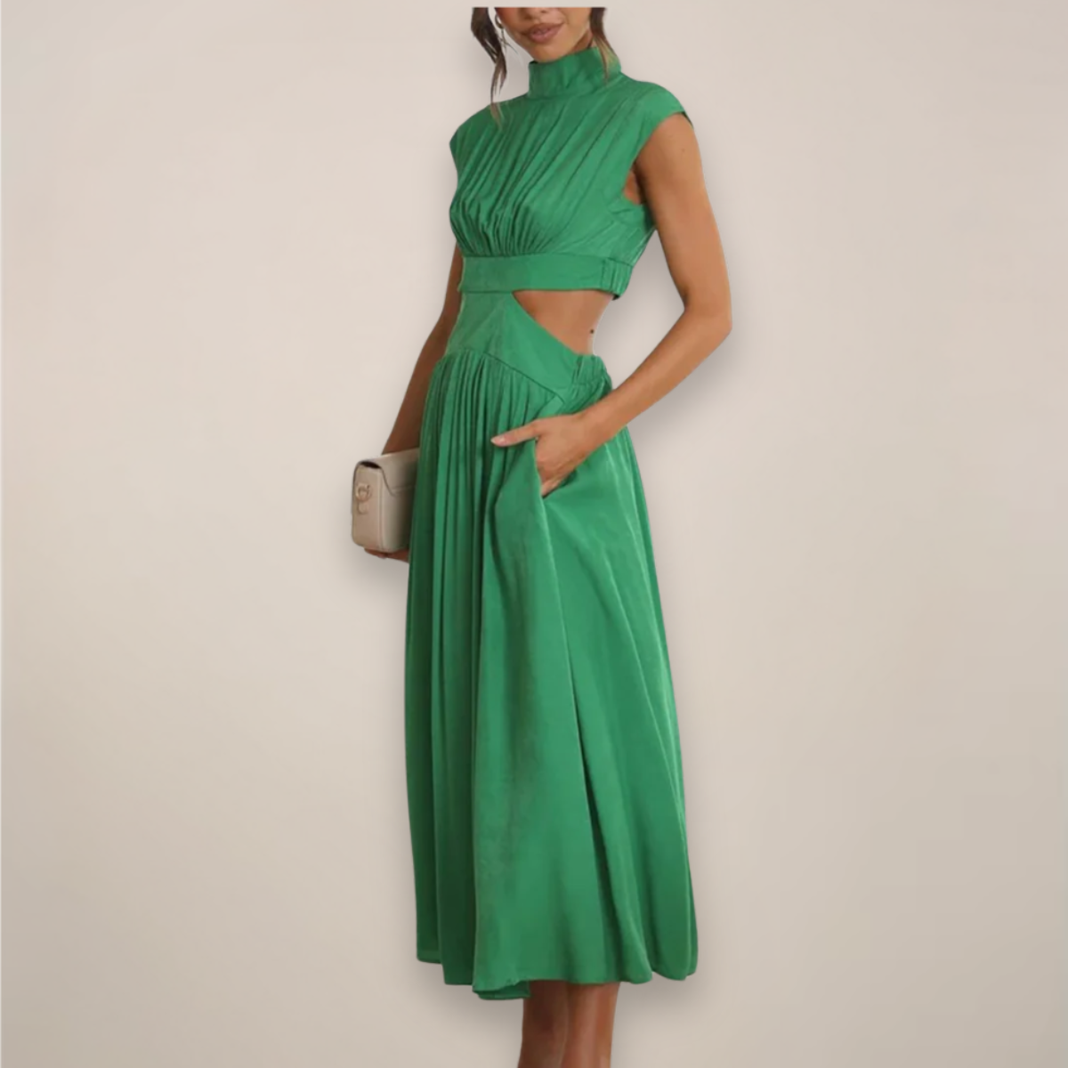 Averelle | Damska Letnia Elegancka Sukienka Maxi z Wycięciem w Talii