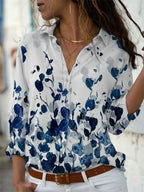 Avirelle | Camicia Casual Donna a Fiori con Bottoni e Taglio Largo