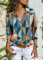 Avirelle | Camicia Casual Donna a Fiori con Bottoni e Taglio Largo