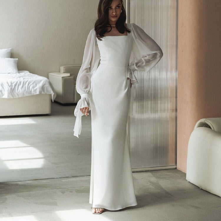 Amélie | Elegant Maxi Dress with Chiffon Sleeves