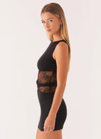 Marviona | Fitted Sleeveless Mini Dress with Cut-Out Effect