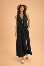 Elarisse | Abito Maxi Donna Senza Maniche con Spacco