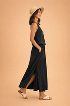 Elarisse | Abito Maxi Donna Senza Maniche con Spacco