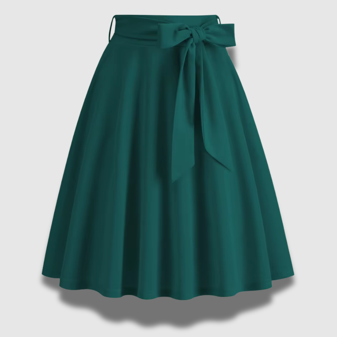 Rosella | Damska Elegancka Spódnica Midi Z Kokardą W Talii