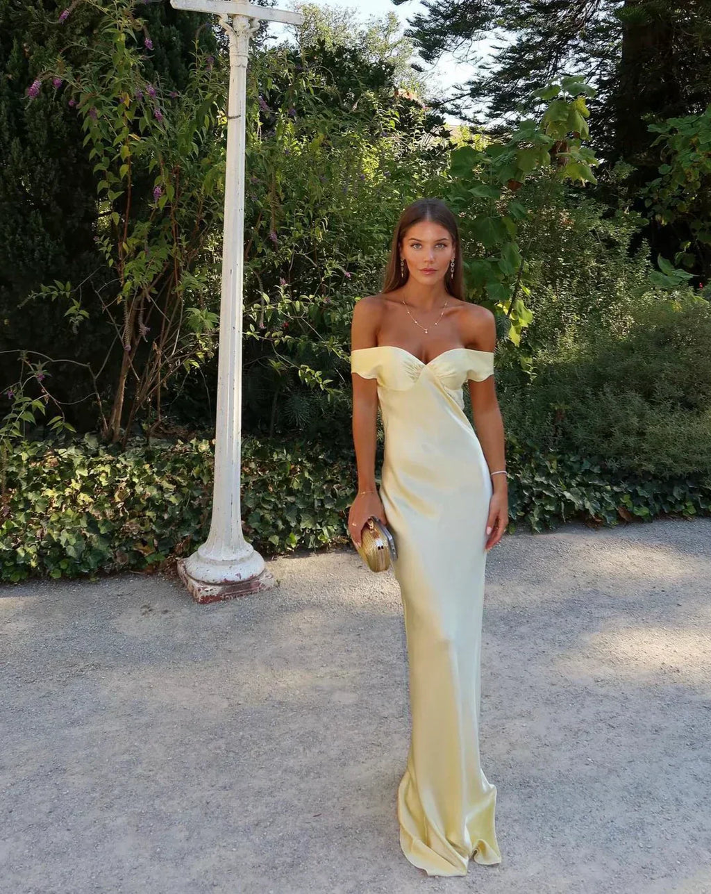 Solmira | Abito Maxi Elegante da Donna con Spalle Scoperte per Matrimonio