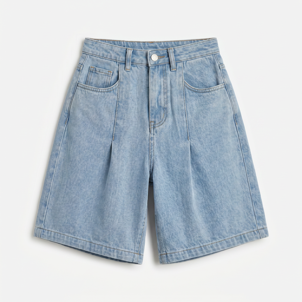Mila | Women's Denim Bermuda Shorts with Adjustable Waist