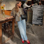Roksana | Camicetta da donna con stampa leopardata e fiocco