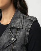 Kutti | Gilet Donna Denim Biker Senza Maniche Casual